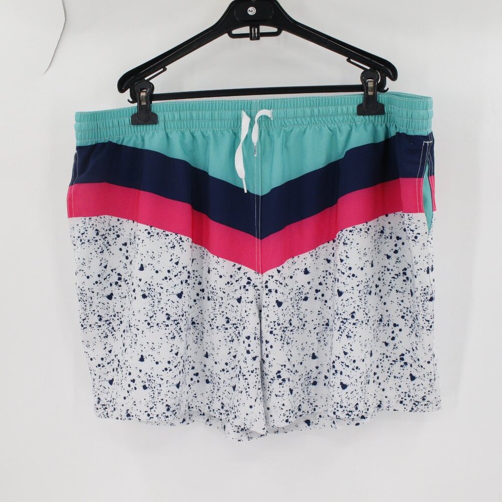 Chubbies Swim Trunks Shorts Mens 3XL 5.5" paint splatter geometric print mesh